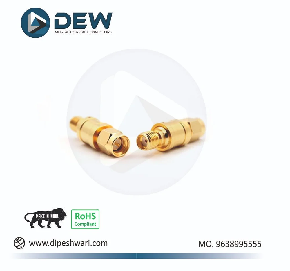 Sma Male To Female Attenuator Power 2W 18Ghz 0Db, - Color: Golden