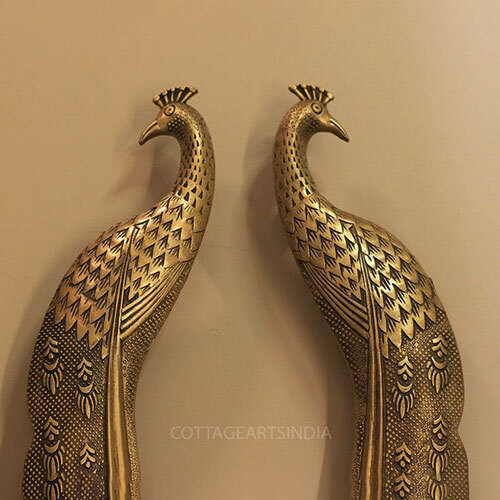 Peacock Standing Style Brass Door Handles