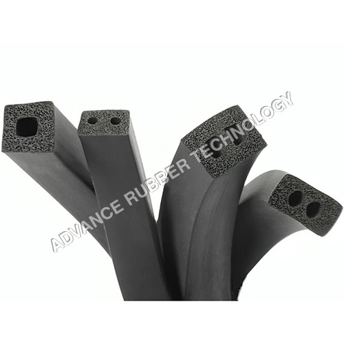 Sponge Rubber Profile - Rubber, Standard Size, Black | Square Shape, Colour-Coated Surface, Ideal for Door & Window Fitting Applications