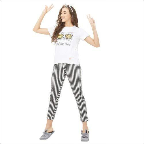 Evolove Printed Ladies Night Suits(Pajama Set)