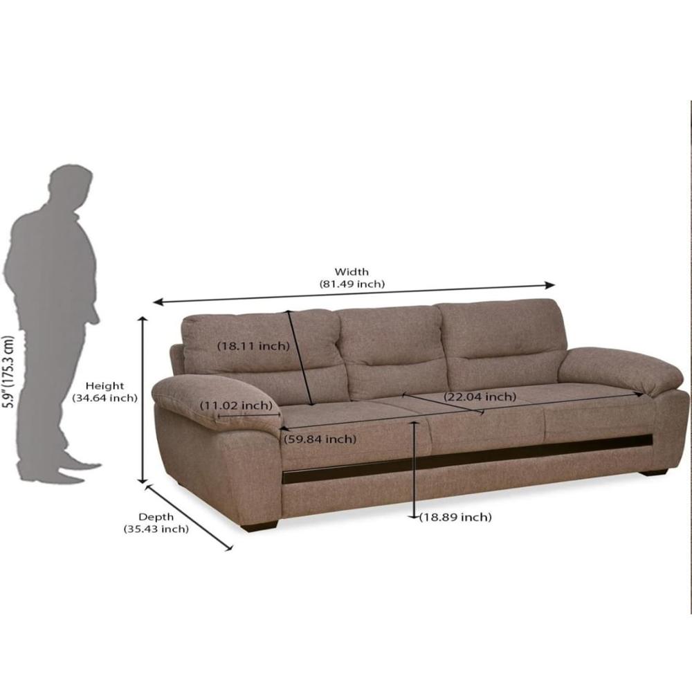 Nilkamal Hobart Sofa Sets - Brown, Standard Size, Eco-friendly, Solid Pattern, Cushion Back, Space Saving Design For Modern Living Room