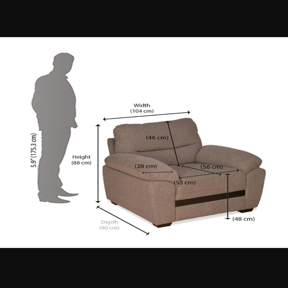 Nilkamal Hobart Sofa Sets - Brown, Standard Size, Eco-friendly, Solid Pattern, Cushion Back, Space Saving Design For Modern Living Room