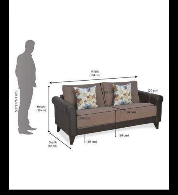 Nilkamal Ripon Sofa Set - Fabric Material, Standard Size, Brown Color | Modern Appearance, Eco-friendly, Polished Finishing, Indoor Use
