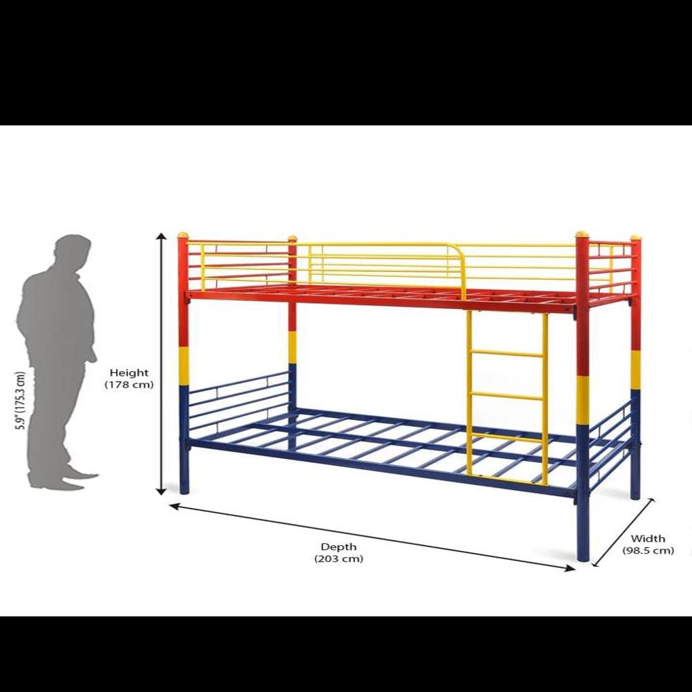 Nilkamal Bunk Bed - Powder-coated Iron, Standard Size 2.03l X 0.99w X 1.78h Meters, Multicolor Finish | Durable And Space-saving Design