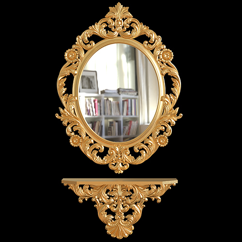 Oval Flora Mirror With Shelf - Color: Different Available