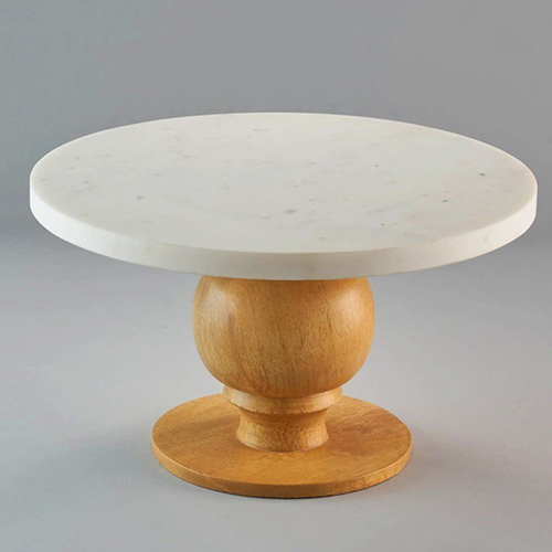 Gloria Marble And Wood Cake Stand - Automatic Grade: Manual
