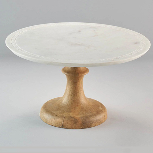 10 Inch Marble Base Wood Cake Stand - Automatic Grade: Manual