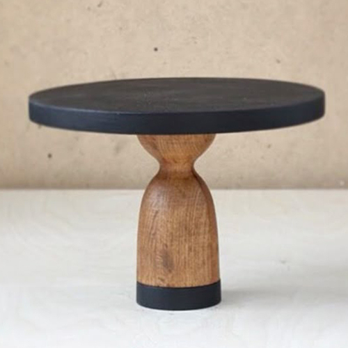Marble Pillar Black Cake Stand