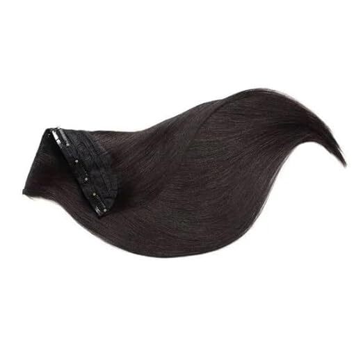 Clip On Real Human Hair Extensions  Thickness Straight (24 Inch, Natural Black), 100 Gram