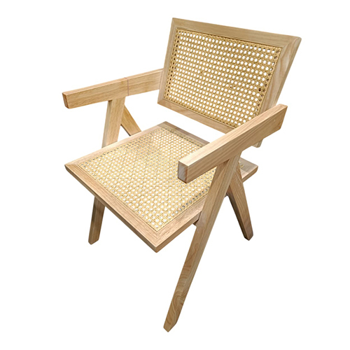 Solid Wood Rattan Dining Chair - Color: As Per Requirement