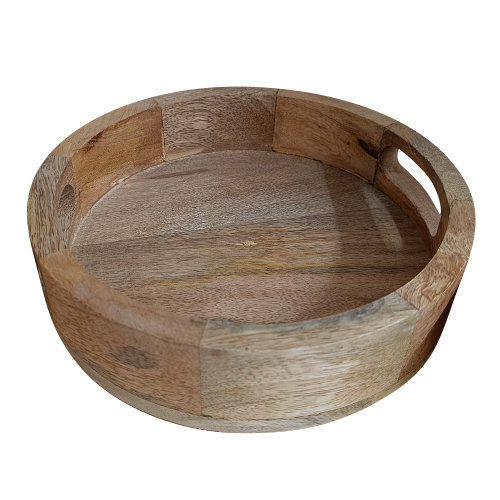 Handmade Wooden Multipurpose Round Serving Tray - Color: Various Available