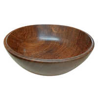Mountain Woods Dark Brown Round Artisan Acacia Wooden Bowl