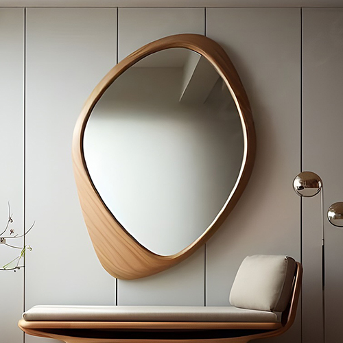 Cloud-Shaped Wooden Handicraft Mirror Frame - Color: Different Available