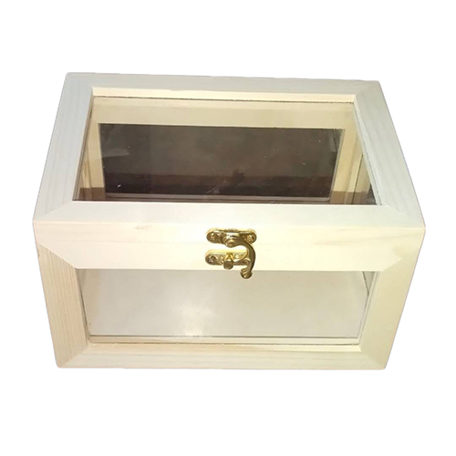 Brown Pine Wood Acrylic Box