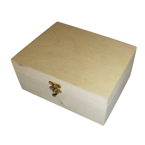 Cream Square Vieen Top Bottom Pine Wood Box