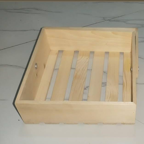 Rectangular Wooden Tray With Three Compartments - Color: Various Available