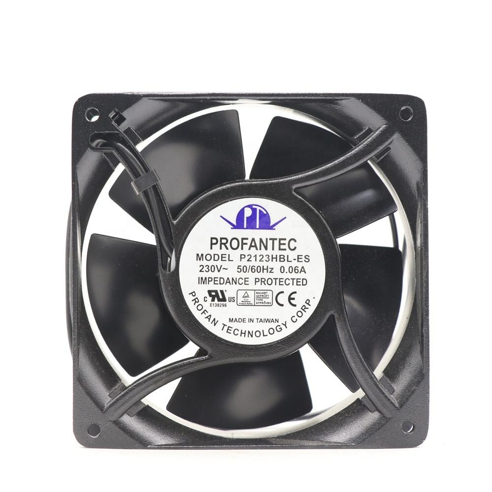PROFANTEC P2123HBL-ES 230V 115V AC 120x120x38mm 12038 12cm Ball Bearing All Metal Cabinet Axial Flow Cooling Fan