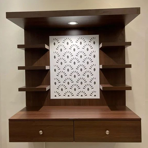 Brown Wall Mounted Mandir