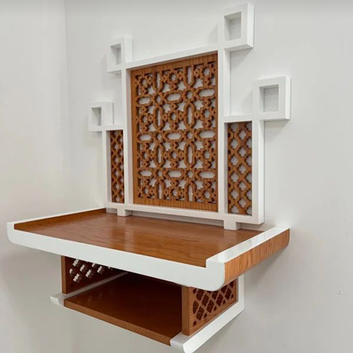 Polished White Corian Mandir For Home