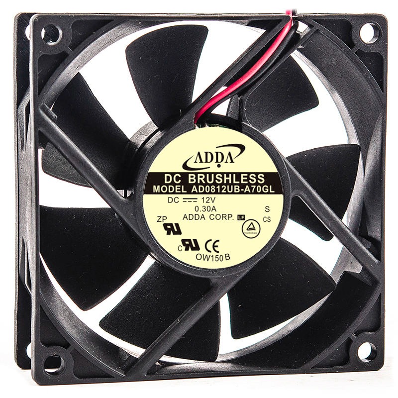 ADDA AD0812UB-A71GL AD0812UB-A70GL DC12V 0.30/0.45A 80*80*25MM 8025 8CM Double Ball Bearing Cabinet Cooling Fan