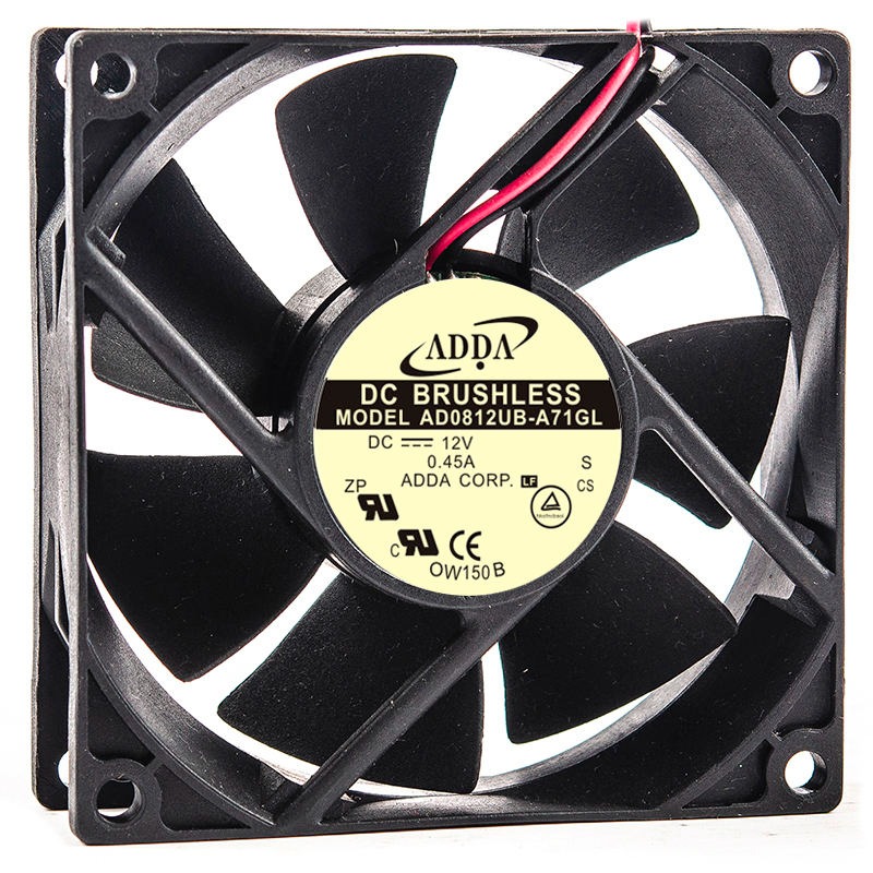 ADDA AD0812UB-A71GL AD0812UB-A70GL DC12V 0.30/0.45A 80*80*25MM 8025 8CM Double Ball Bearing Cabinet Cooling Fan