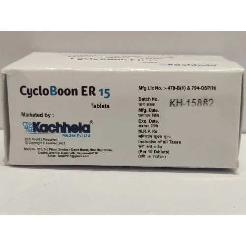 15mg Cyclobenzaprine Hydrochloride Extended Release Tablets - Drug Type: General Medicines