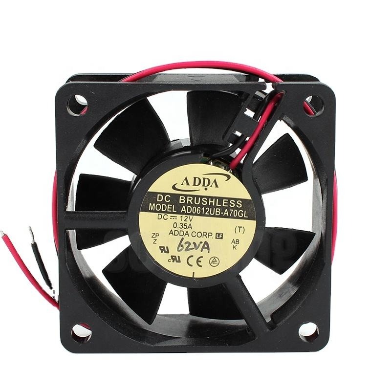ADDA AD0612UB-A70GL 12V 0.35A 4.2W 27CFM 60x60x25MM 6025 6cm 5000RPM Ball Bearing Power Supply Small Axial Cooling Fan