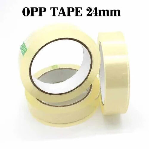 Plain Transparent Adhesive Tape 24 Mm X 65 Meter - Color: White