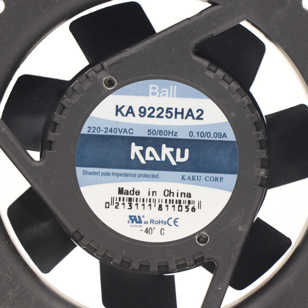 KAKU KA9225HA2 Ball Bearing 220V AC 0.10 a 20W 30CFM 37 CFM 2650RPM 3100RPM Electric Cabinet Axial Cooling Fan