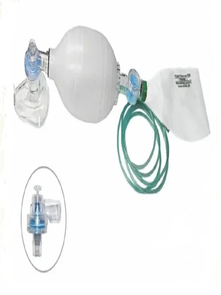 SILICONE RESUSCITATOR WITH POP OFF VALVE ADULT