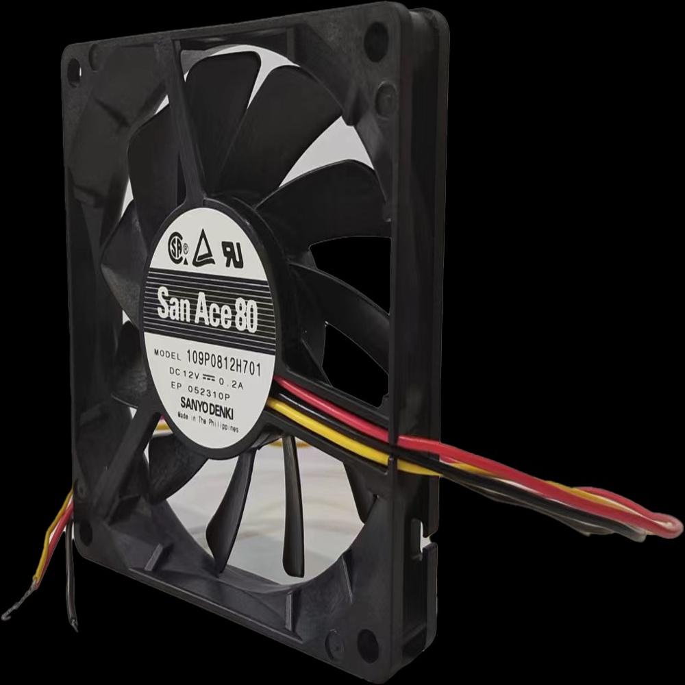 Sanyo 109P0812H701 80*80*15mm 12V 2.4W 0.2A 3100RPM 32.1CFM Ball Bearing Cabinet Axial Cooling Fan