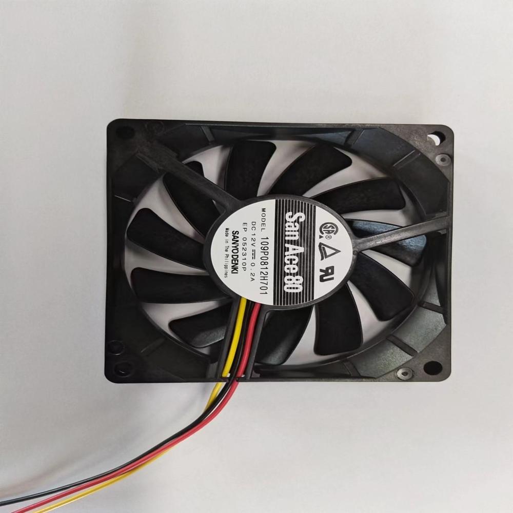 Sanyo 109P0812H701 80*80*15mm 12V 2.4W 0.2A 3100RPM 32.1CFM Ball Bearing Cabinet Axial Cooling Fan