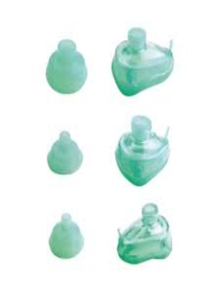 Silicone Face Mask - Silicone, Sizes 00-5, Color Green, Reusable, Autoclavable, Latex Free, Packing In Poly Bag, Usage For Anesthesia & Oxygen Administration