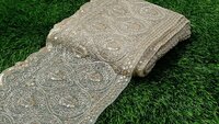 Fancy Golden Colour Sequence Lace