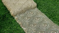 Fancy Golden Colour Sequence Lace