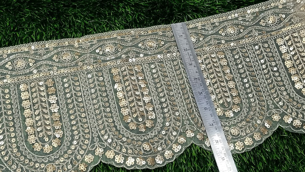 Golden Embroidery ,, Sequence Lace