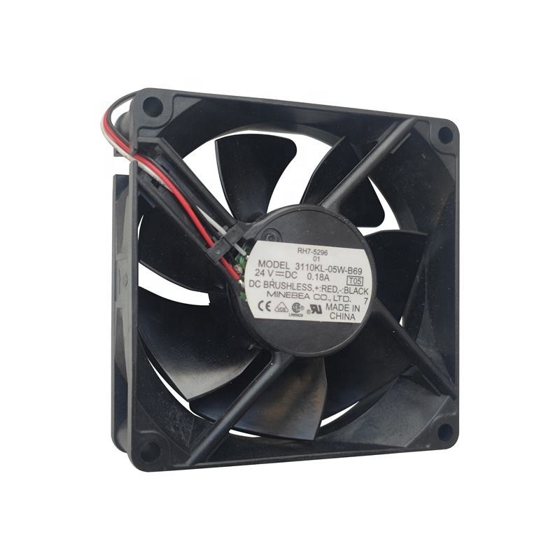 NMB 80X80X25mm 8025 24V DC 0.18A 3110KL-05W-B69 3.36W 40.2CFM 3400RPM 8cm Power Supply Inverter Small Cooling Fan