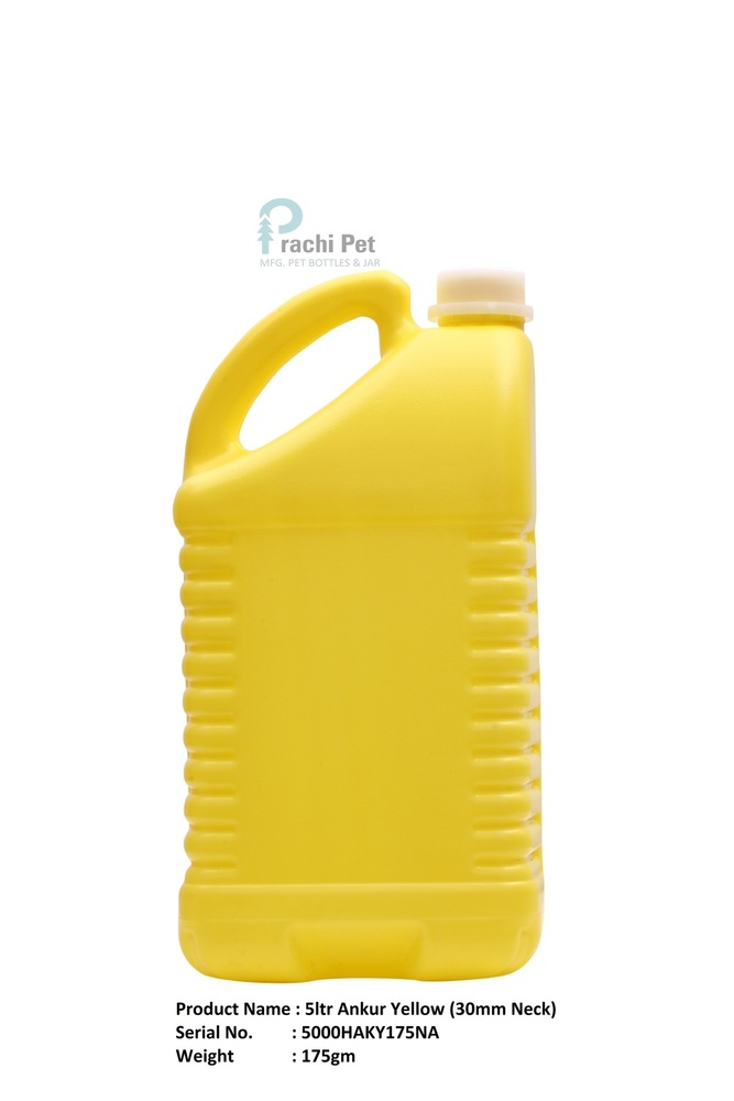 5Ltr Square Oil Yellow - Color: Yellow/White