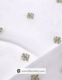 Designer Embroidered Zari Work Butti Fabric -12073