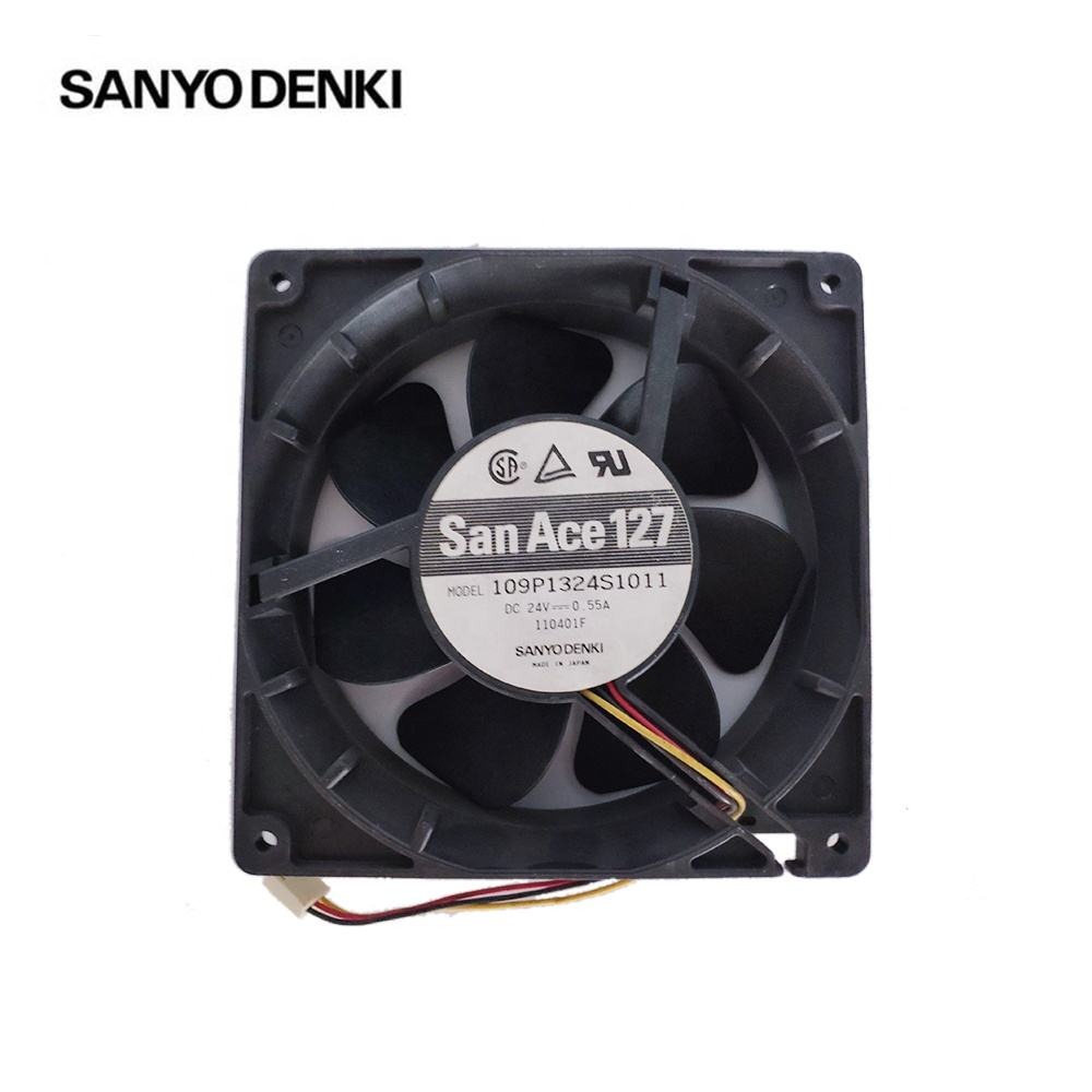 Sanyo 109P1324S1011 24V DC 0.55A 127x127x38mm 148.3CFM 3300rpm Wire Leads Inverter Axial Cooling Fan