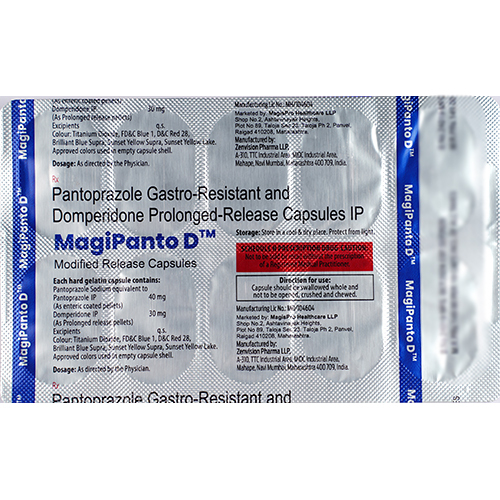Pantoprazole Gastro-Resistant And Domperidone Prolonged-Release Capsules IP