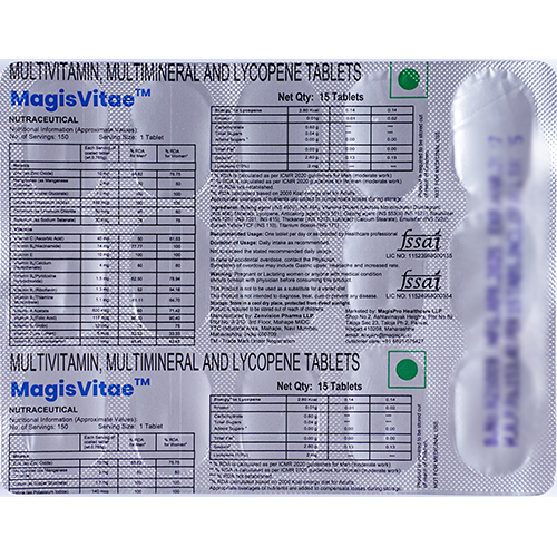 Multivitamin Multimineral And Lycopene Tablets - Drug Type: General Medicines