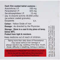 Aceclofenac Paracetamol And Serratiopeptidase Tablets