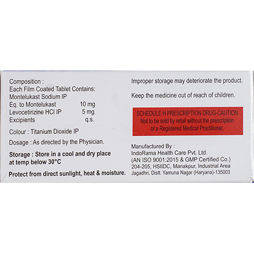 Levocetirizine Hydrochloride And Montelukast Tablets IP