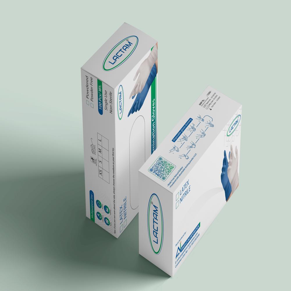 Latex Examination Gloves - Natural Rubber Latex, Sizes S (4.5g), M (5.0g), L (5.5g) | Blue Color, Durable & Stretchable Design, For Hospital Use