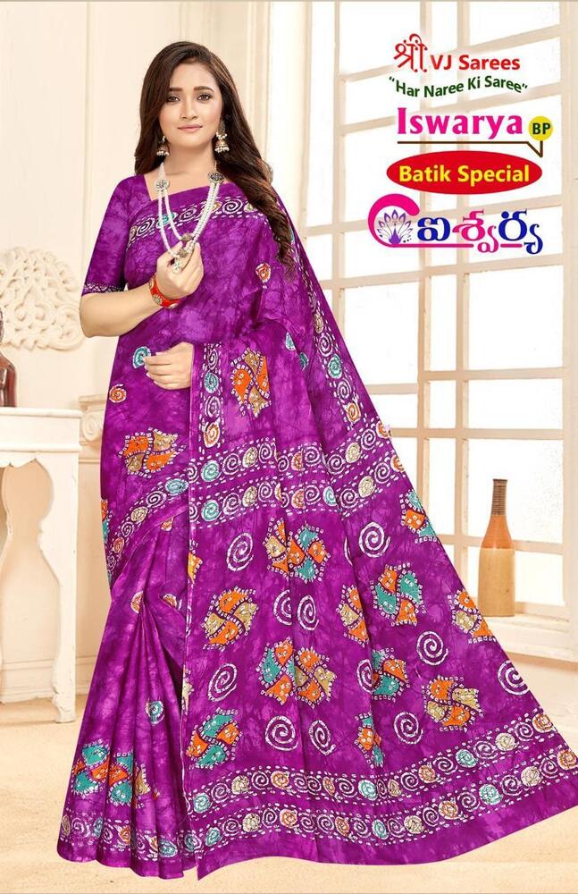 VJ Iswarya Batik Speical Vol-01  Cotton Sarees