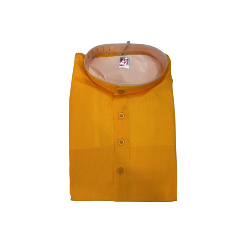 Mens Plain Mustard Colour Kurta