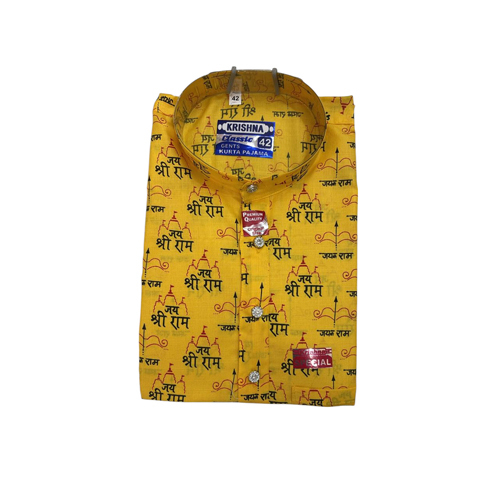 Mens Jai Shree Ram Print Kurta