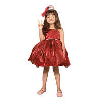 Girls Maroon Tulle Party Dress