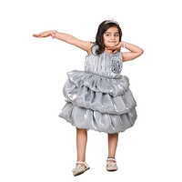 Girls Grey Tulle Party Dress